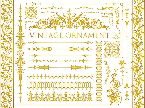 Ornement Floral Vintage Cadres Vectoriels Décoratifs Bordures — Image vectorielle
