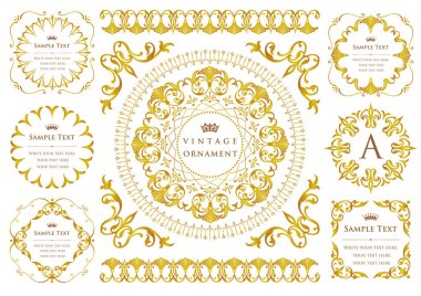 Dekoratif tasarım elementleri. Çiçek çerçeveleri.