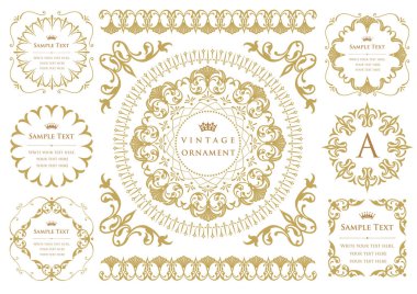 Dekoratif tasarım elementleri. Çiçek çerçeveleri.