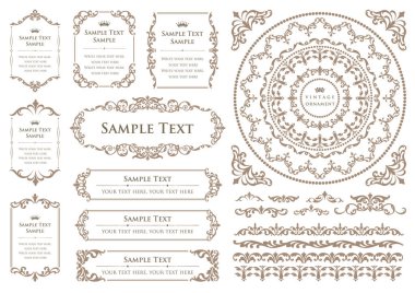 Dekoratif tasarım elementleri. Çiçek çerçeveleri.