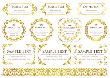 Dekoratif tasarım elementleri. Çiçek çerçeveleri.