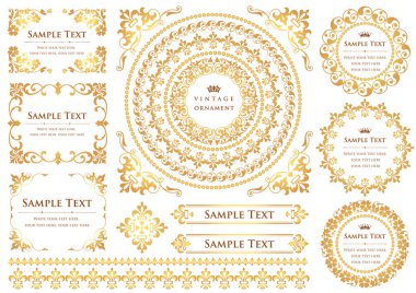 Dekoratif tasarım elementleri. Çiçek çerçeveleri.