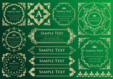 Dekoratif tasarım elementleri. Çiçek çerçeveleri.