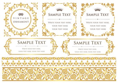 Dekoratif tasarım elementleri. Çiçek çerçeveleri.