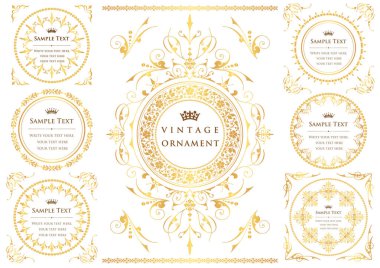 Dekoratif tasarım elementleri. Çiçek çerçeveleri.