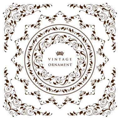 Dekoratif tasarım elementleri. Çiçek çerçeveleri.