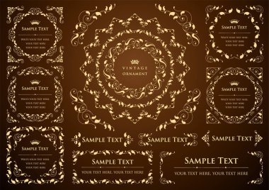 Dekoratif tasarım elementleri. Çiçek çerçeveleri.