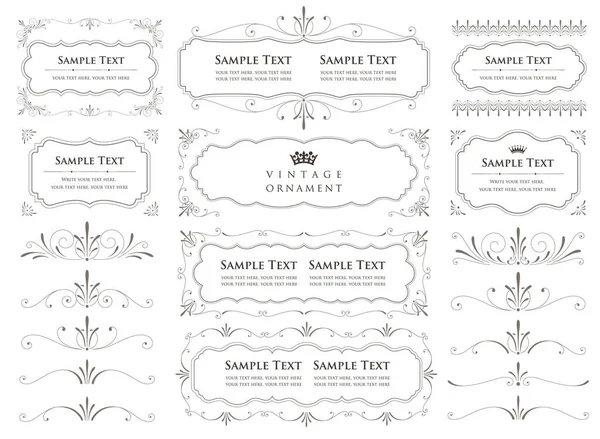 Set Decorative Design Elements Floral Frames — Stock Vector