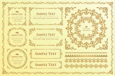 Dekoratif tasarım elementleri. Çiçek çerçeveleri.