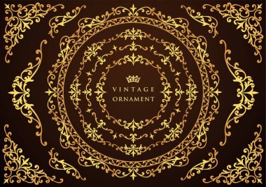 Dekoratif tasarım elementleri. Çiçek çerçeveleri.