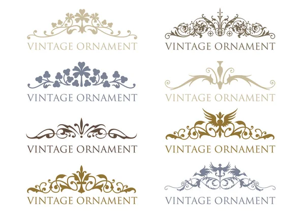 Set Decorative Design Elements Floral Frames — Stock Vector