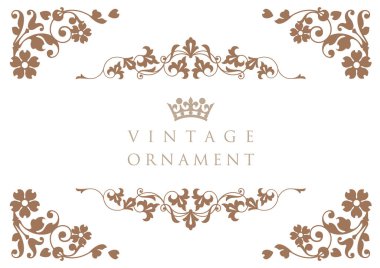 Dekoratif tasarım elementleri. Çiçek çerçeveleri.