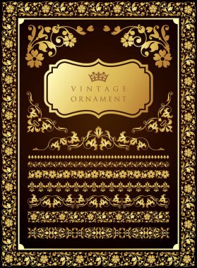 Dekoratif tasarım elementleri. Çiçek çerçeveleri.