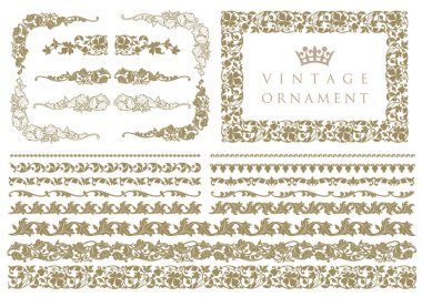 Dekoratif tasarım elementleri. Çiçek çerçeveleri.