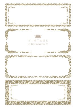 Dekoratif tasarım elementleri. Çiçek çerçeveleri.