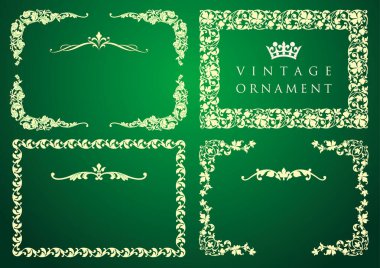 Dekoratif tasarım elementleri. Çiçek çerçeveleri.