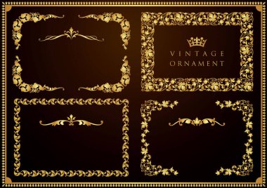 Dekoratif tasarım elementleri. Çiçek çerçeveleri.