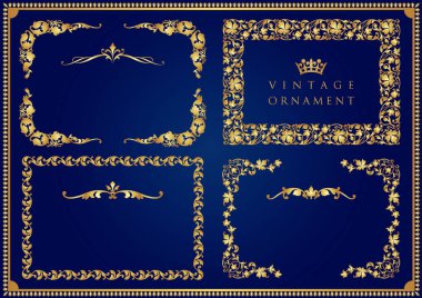 Dekoratif tasarım elementleri. Çiçek çerçeveleri.