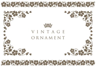 Dekoratif tasarım elementleri. Çiçek çerçeveleri.