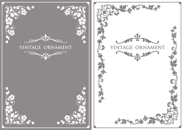 Conjunto Elementos Design Decorativos Molduras Florais — Vetor de Stock