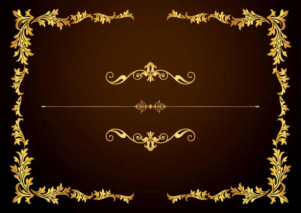 Set Decorative Design Elements Floral Frames — Stock Vector