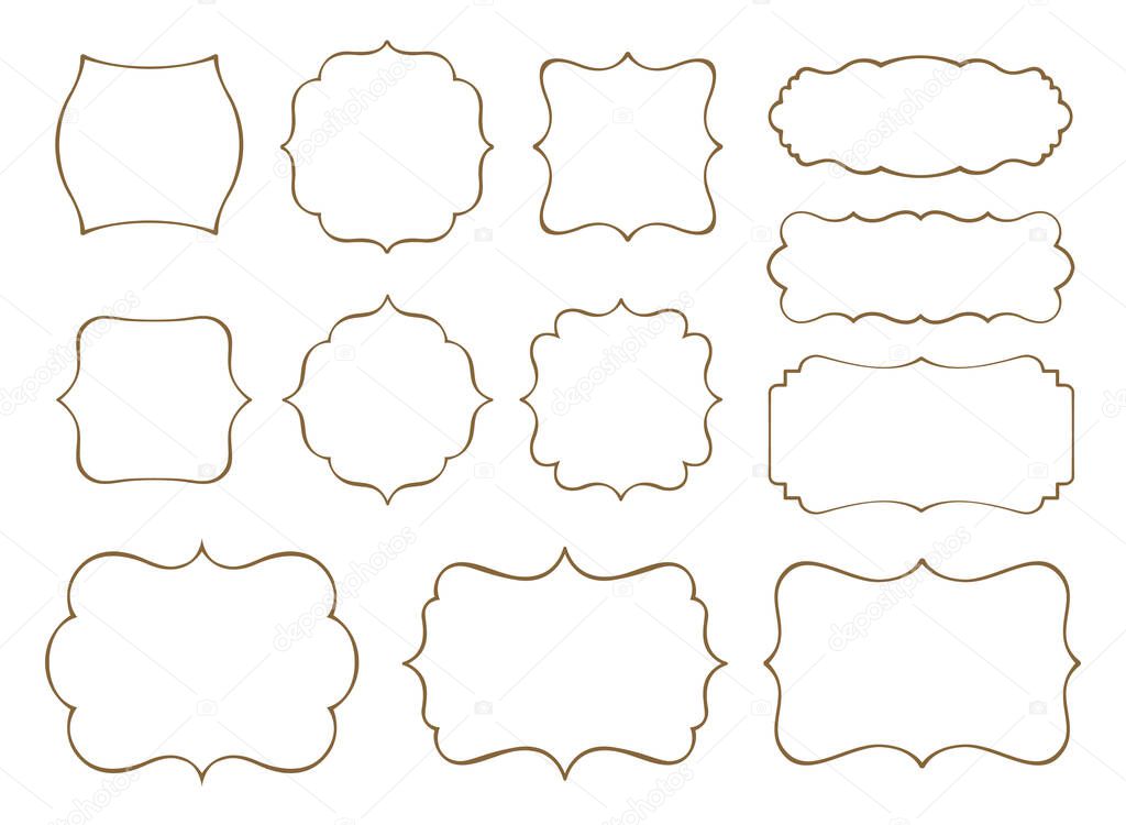 set of decorative design elements. floral frames.