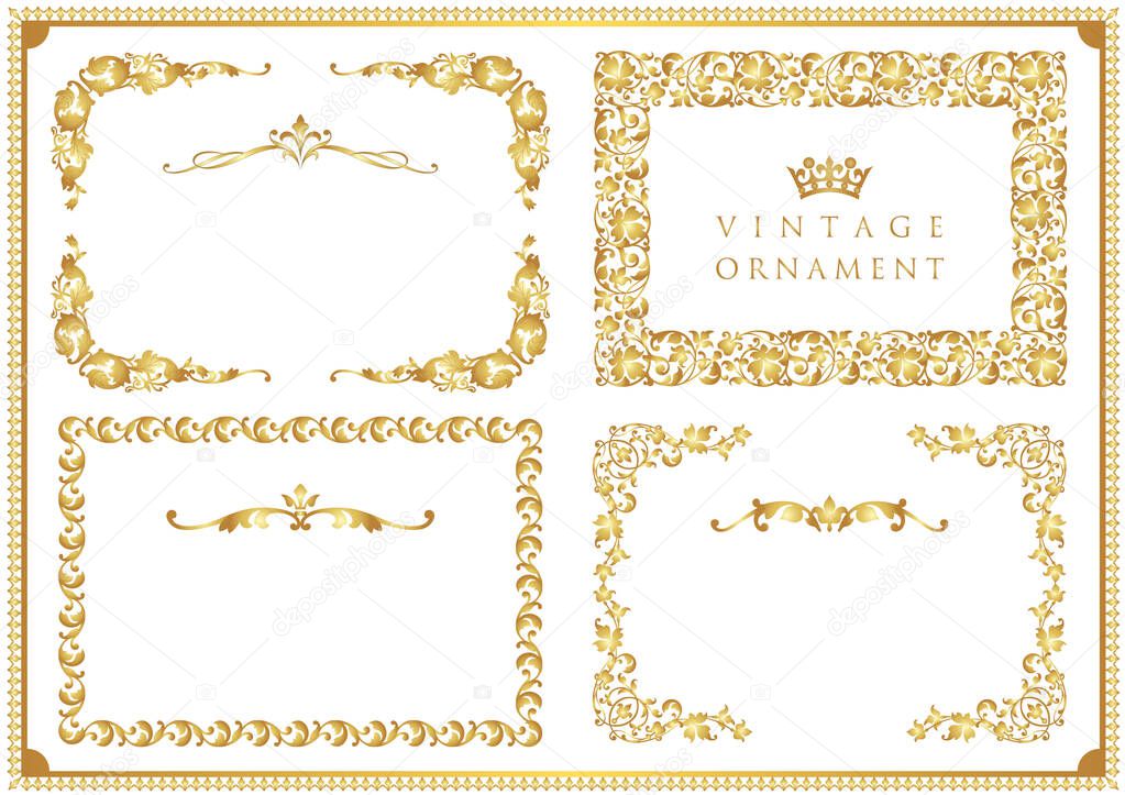 set of decorative design elements. floral frames.