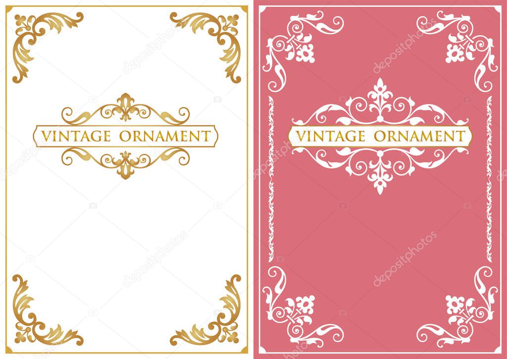 set of decorative design elements. floral frames.