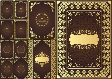 Dekoratif tasarım elementleri. Çiçek çerçeveleri.