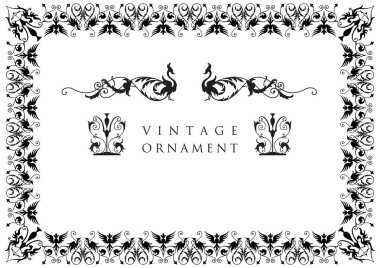 Dekoratif tasarım elementleri. Çiçek çerçeveleri.