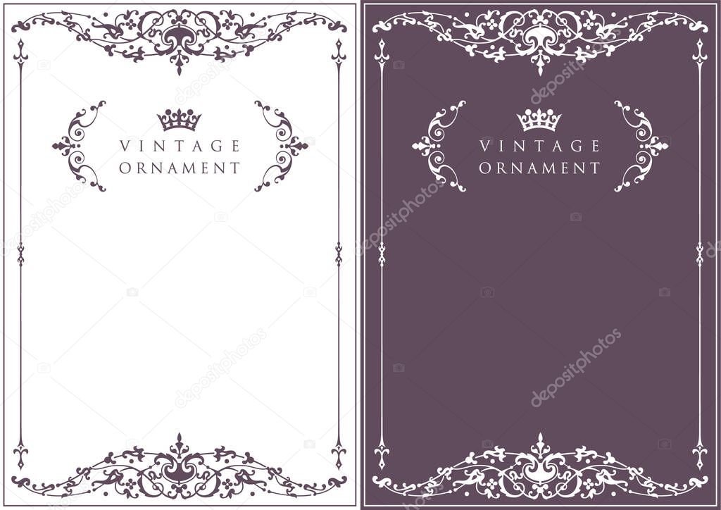 set of decorative design elements. floral frames.