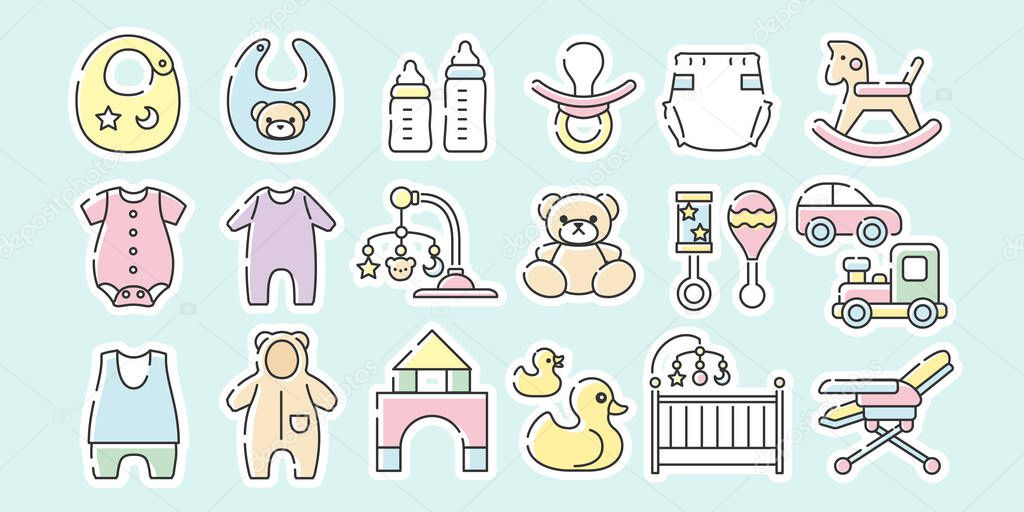 Icon set for babies and toddlers