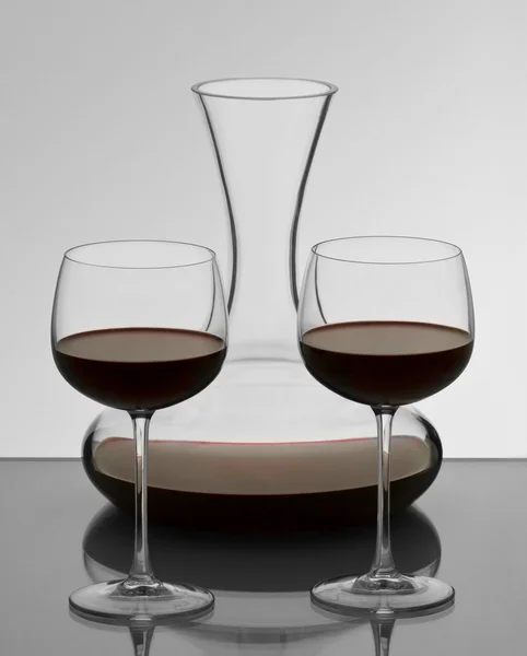 Two glasses and carafe Stock Image