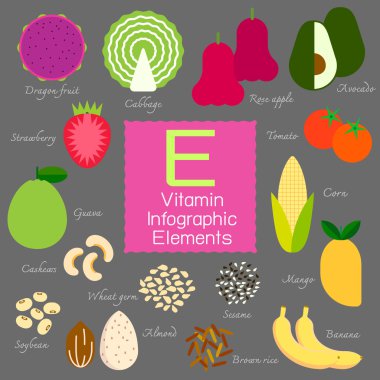 E vitamini Infographic öğesi.