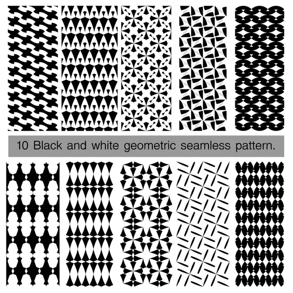흑인과 백인 기하학적 완벽 한 패턴의 컬렉션. — 스톡 벡터