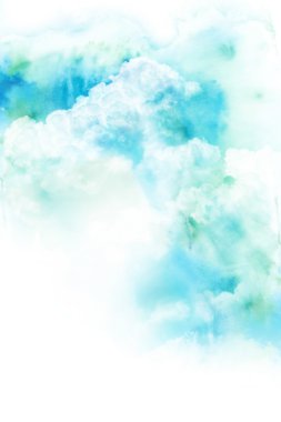 bulut suluboya çizimi.