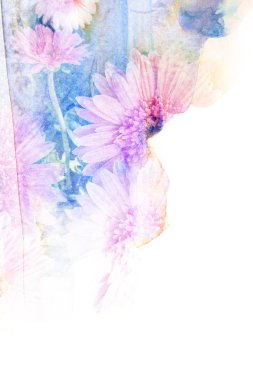 çiçek suluboya resim.