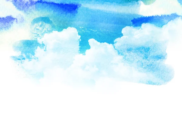 Bulut gökyüzü suluboya çizimi. — Stok fotoğraf