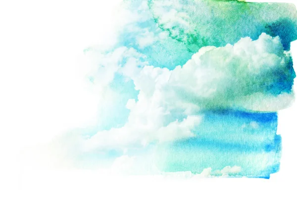 Akvarel obrázek oblohy s cloud. — Stock fotografie