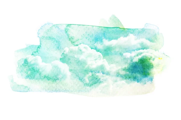 Watercolor illustration of sky with cloud. — Stock Photo, Image