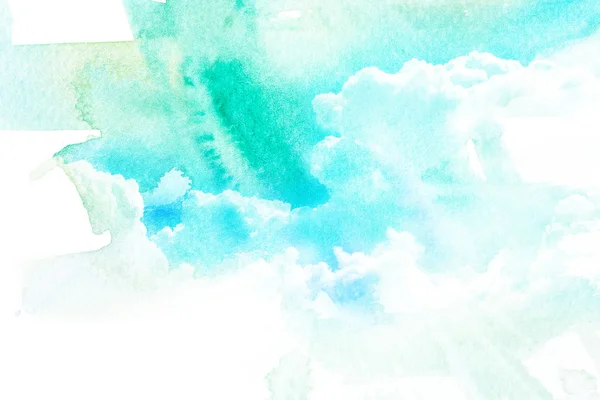 Bulut gökyüzü suluboya çizimi.