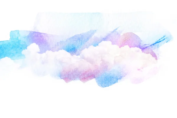Akvarel obrázek oblohy s cloud. — Stock fotografie