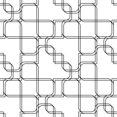 Siyah ve beyaz çizgi ve yuvarlak c ile geometrik seamless modeli