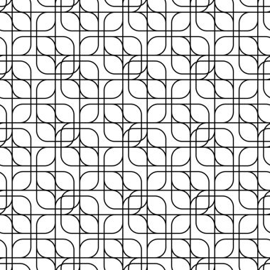 Siyah ve beyaz çizgi ve yuvarlak c ile geometrik seamless modeli