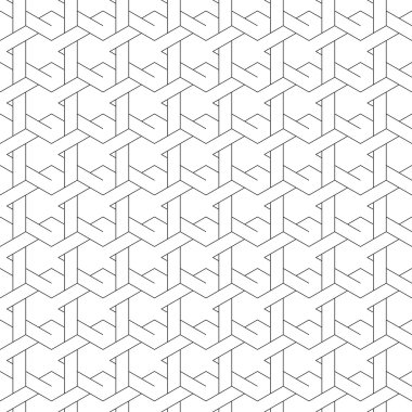 Siyah ve beyaz geometrik seamless modeli satır ve örgü s