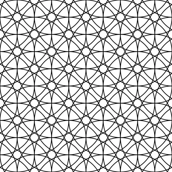 Zwart-wit geometrische cirkel naadloze patroon — Stockvector