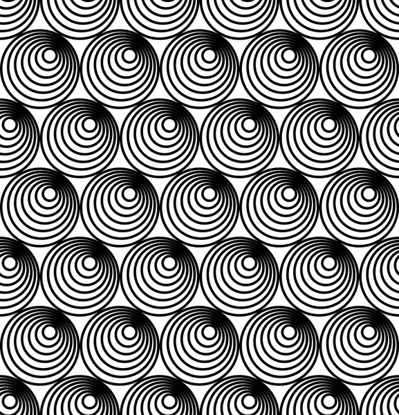 Zwart-wit geometrische cirkel naadloze patroon — Stockvector