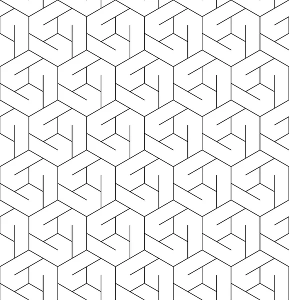 Siyah ve beyaz çizgi ve altıgen ile geometrik seamless modeli