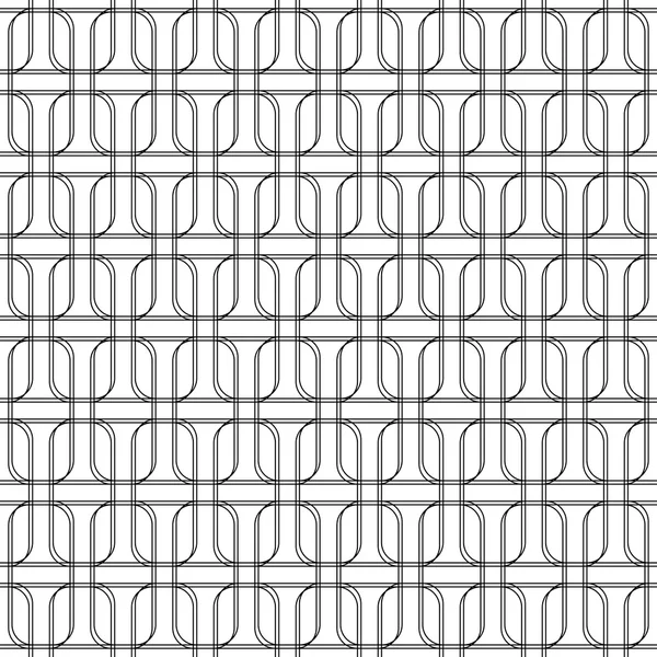 Black and white geomatric seamless pattern with line and round c — Stock Vector