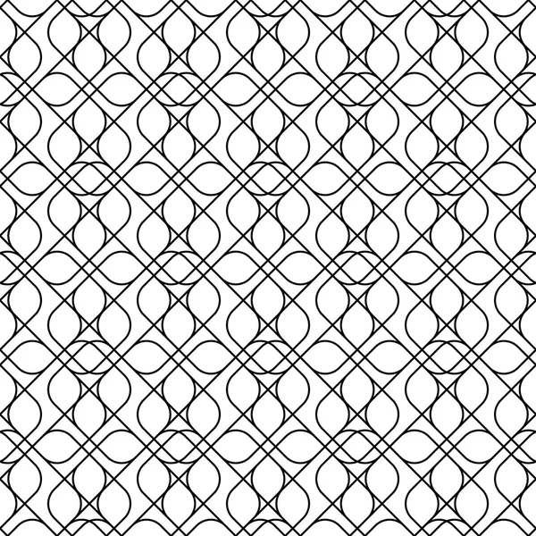 Black and white geometric seamless pattern with line and round c — Stock Vector